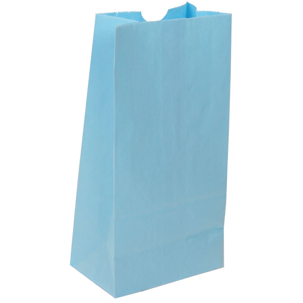 JAM Paper Small Kraft Lunch Bags, 8inH x 4-1/8inW x 2-1/4in, Baby Blue, Pack Of 500 Bags MPN:690KRBABU