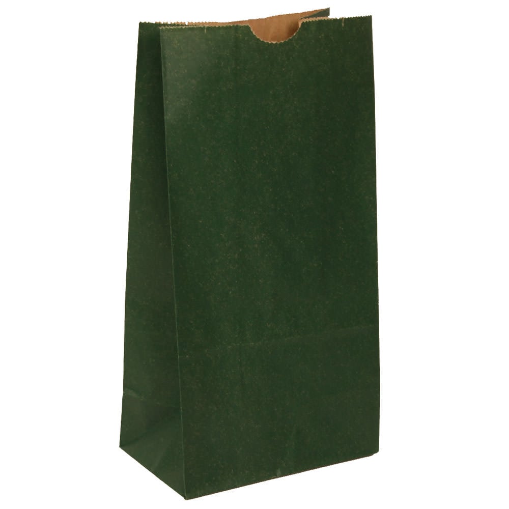 JAM Paper Small Kraft Lunch Bags, 8inH x 4-1/8inW x 2-1/4in, Dark Green, Pack Of 500 Bags MPN:690KRDKGR