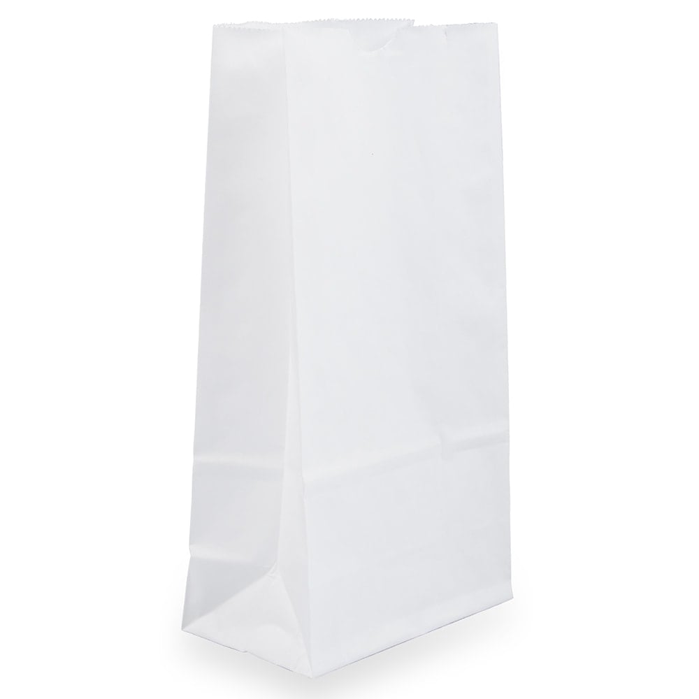 JAM Paper Small Kraft Lunch Bags, 4-1/8in x 8in x 2-1/4in, White, Pack Of 25 Bags MPN:690KRWH