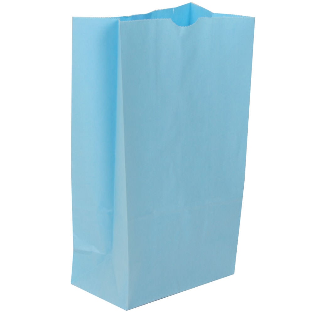 JAM Paper Medium Kraft Lunch Bags, 9-3/4inH x 5inW x 3inD, Baby Blue, Pack Of 500 Bags MPN:691KRBABU