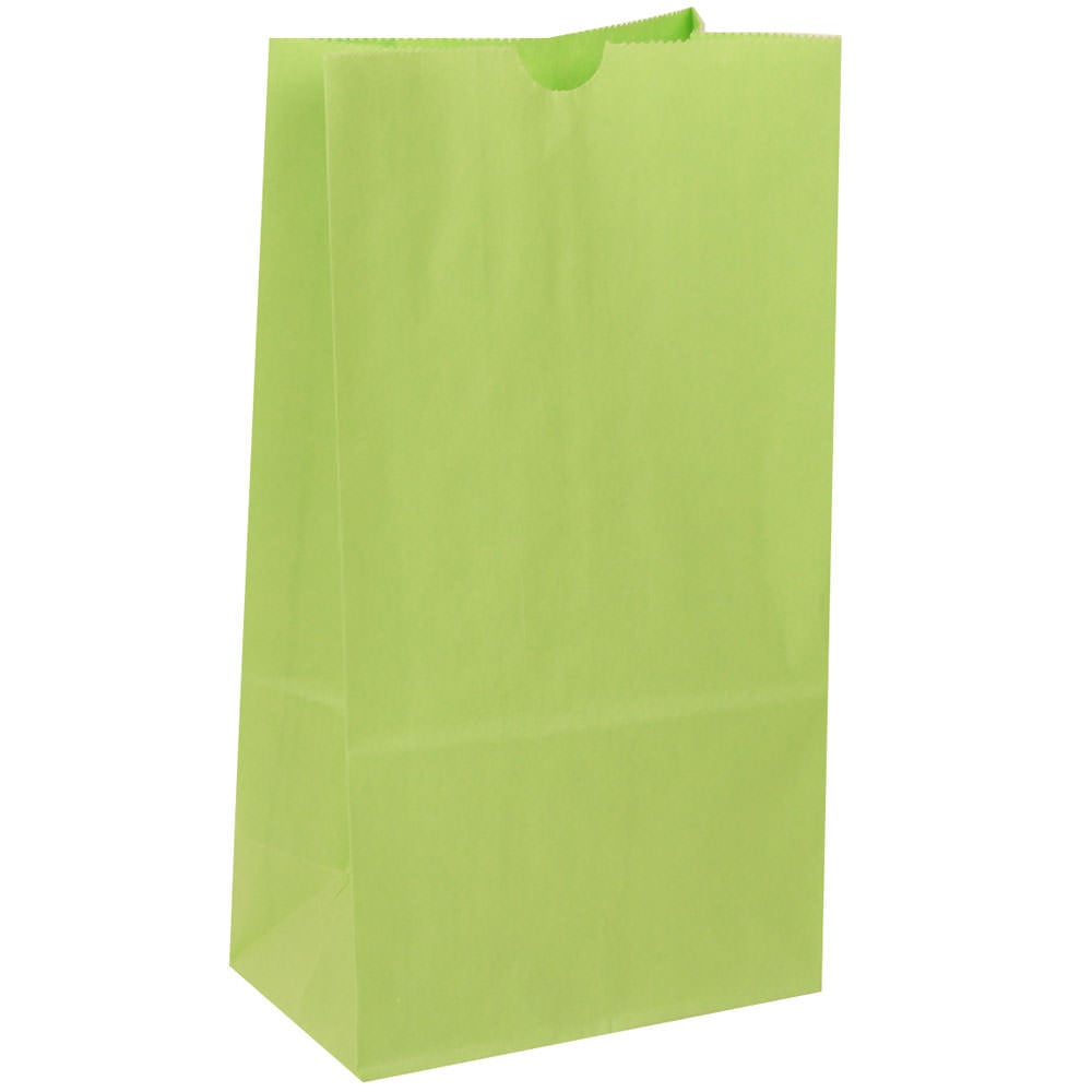 JAM Paper Medium Kraft Lunch Bags, 9-3/4inH x 5inW x 3inD, Lime Green, Pack Of 500 Bags MPN:691KRLIGR