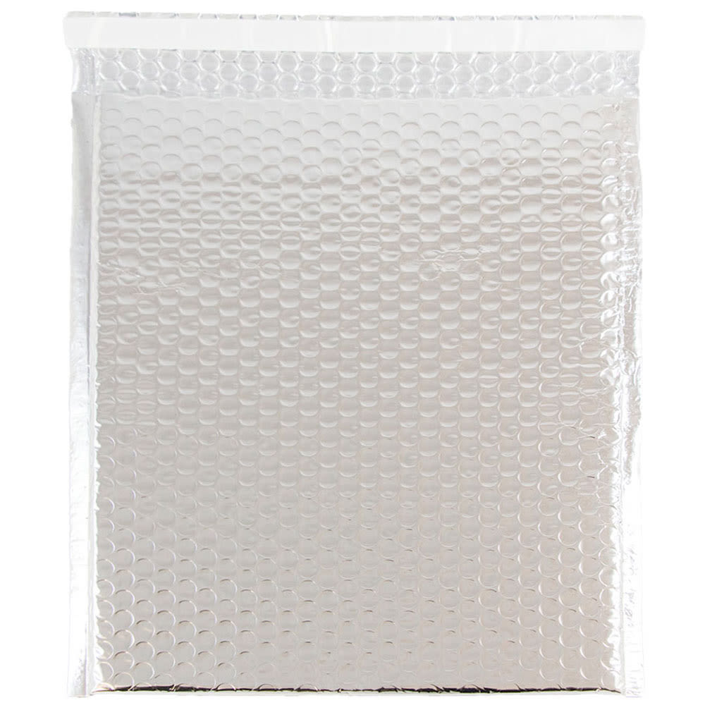 JAM Paper Metallic Bubble Envelopes, Catalog, Open End, 10in x 13in x 1/2in, Silver, Pack Of 12 MPN:2744437