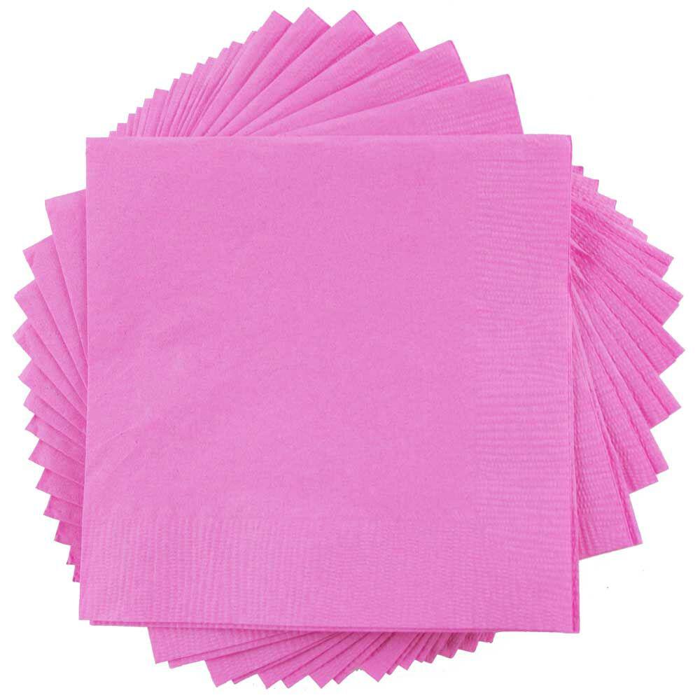 JAM PAPER Small Beverage Napkins - 5 x 5 - Pink - 40/Pack MPN:255621947