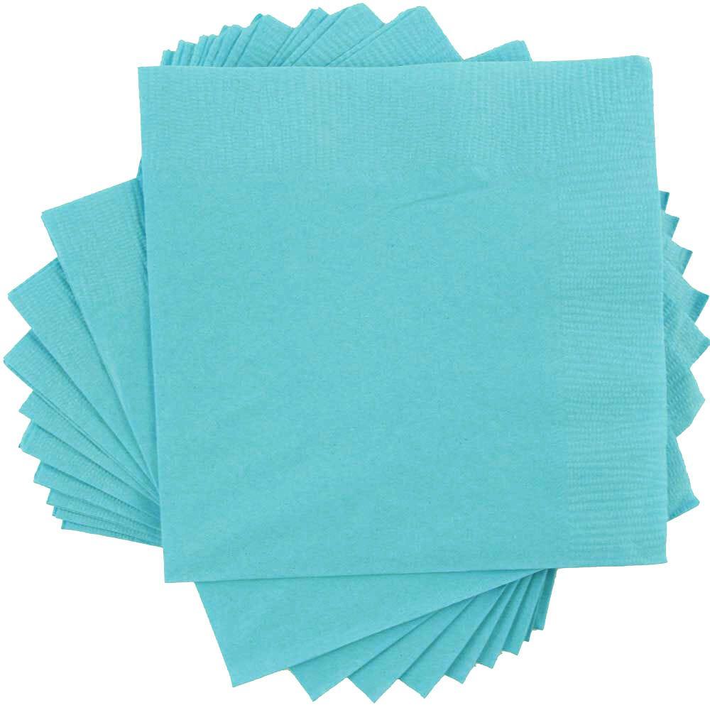 JAM PAPER Small Beverage Napkins - 5 x 5 - Sea Blue - 40/Pack MPN:5255620711