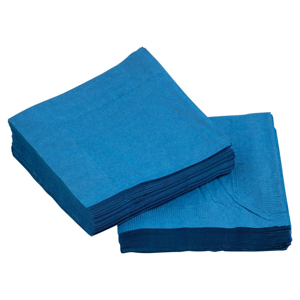 JAM PAPER Small Beverage Napkins - 5 x 5 - Blue - 40/Pack MPN:5255620717