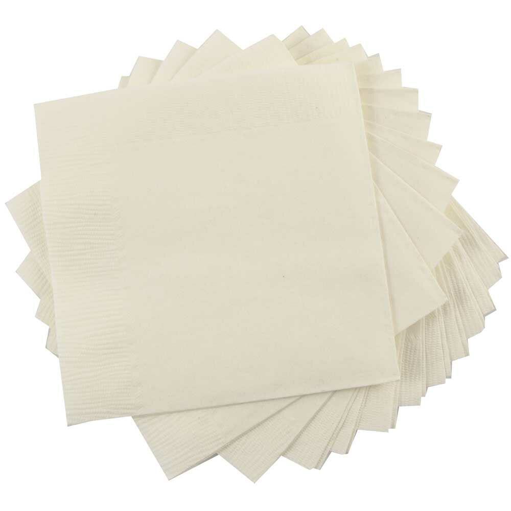 JAM PAPER Small Beverage Napkins - 5 x 5 - Ivory - 40/Pack MPN:5255620721