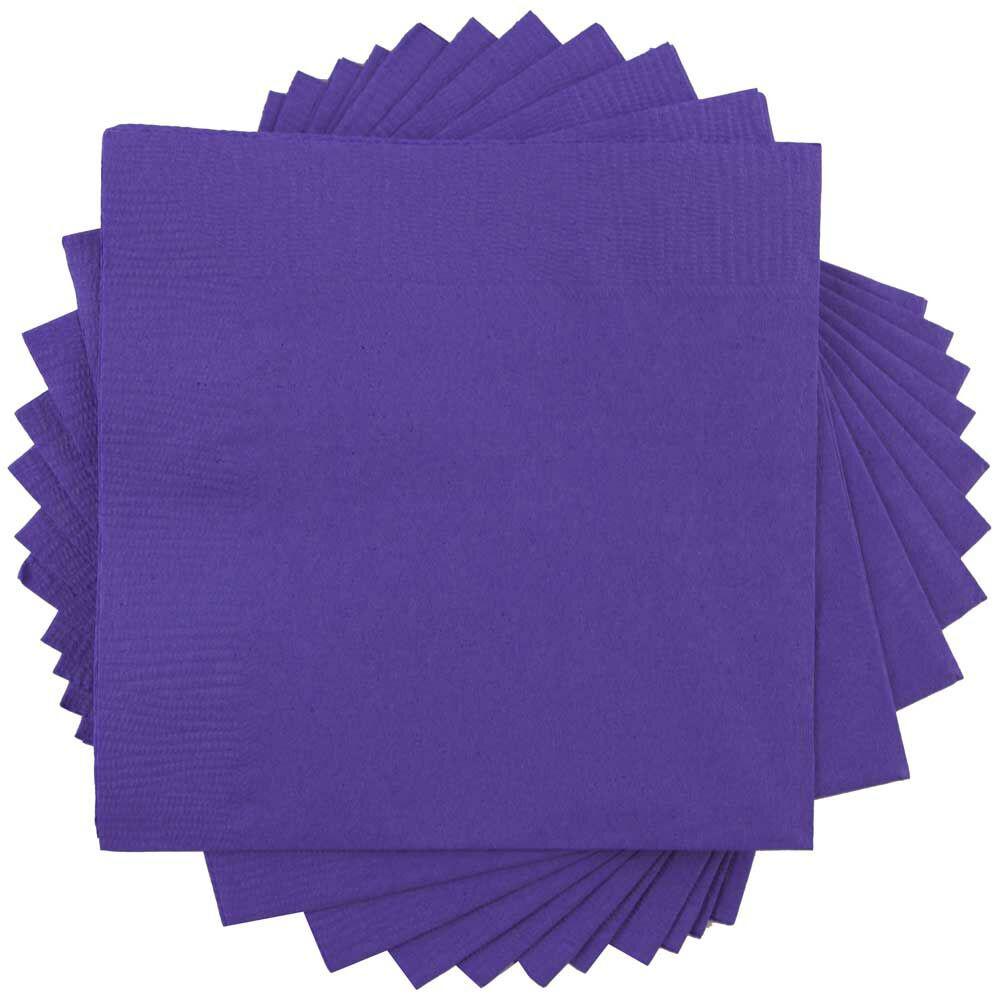 JAM PAPER Small Beverage Napkins - 5 x 5 - Purple - 40/Pack MPN:5255620727