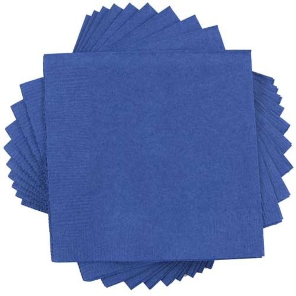 JAM PAPER Medium Lunch Napkins - 6 1/2 x 6 1/2 - Blue - 40/Pack MPN:6255620718