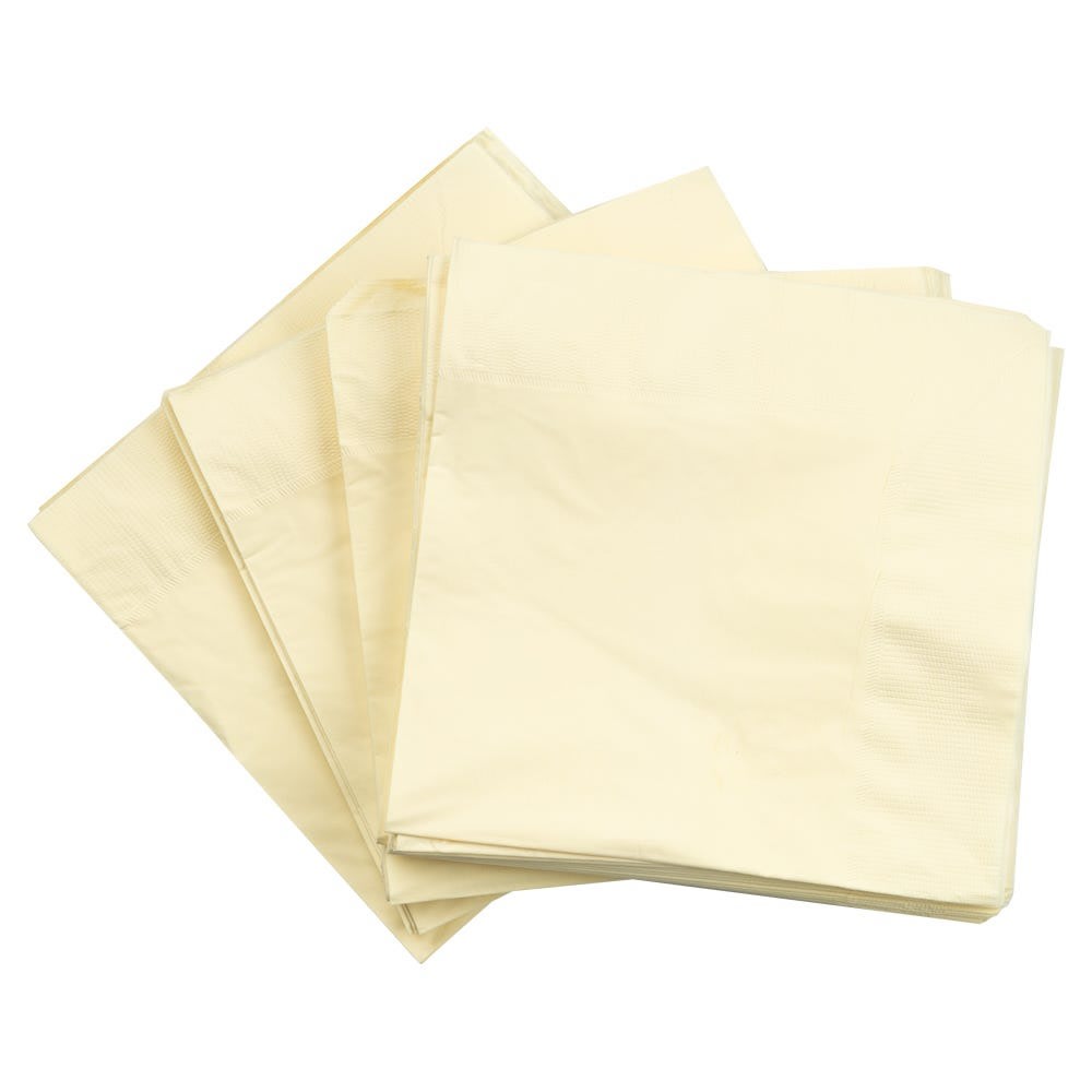 JAM PAPER Medium Lunch Napkins - 6 1/2 x 6 1/2 - Ivory - 40/Pack MPN:6255620722