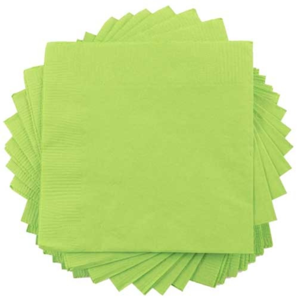 JAM PAPER Medium Lunch Napkins - 6 1/2 x 6 1/2 - Lime Green - 40/Pack MPN:6255620724