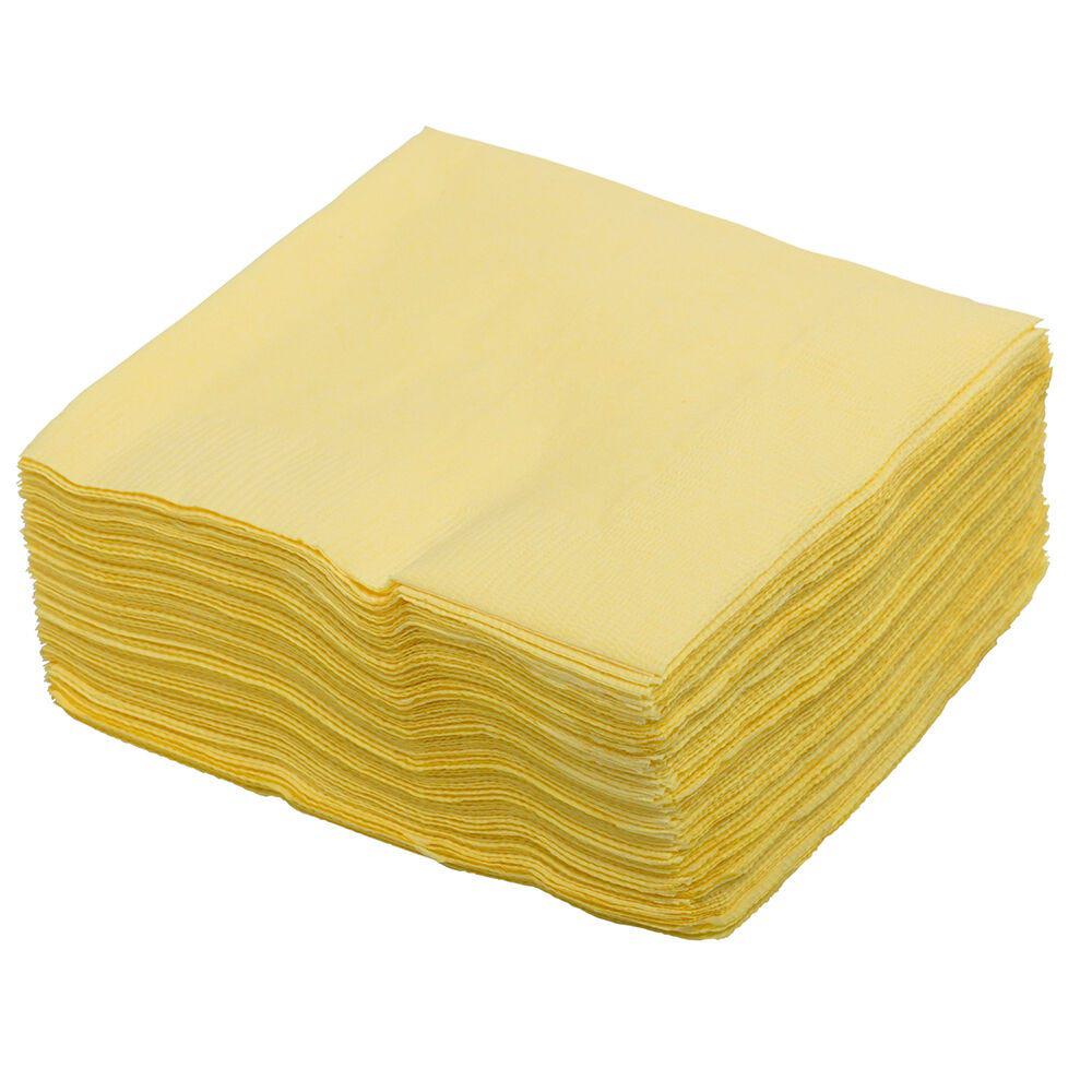 JAM PAPER Small Beverage Napkins - 5 x 5 - Light Yellow - 40/Pack MPN:62556255LYE