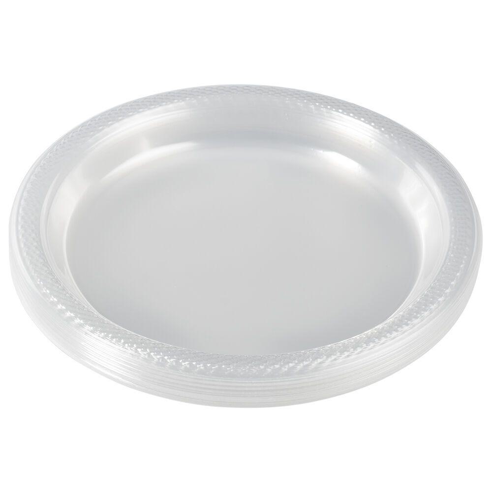 JAM PAPER Round Plastic Party Plates, Small, 7 inch, Clear, 20/Pack MPN:7255320678