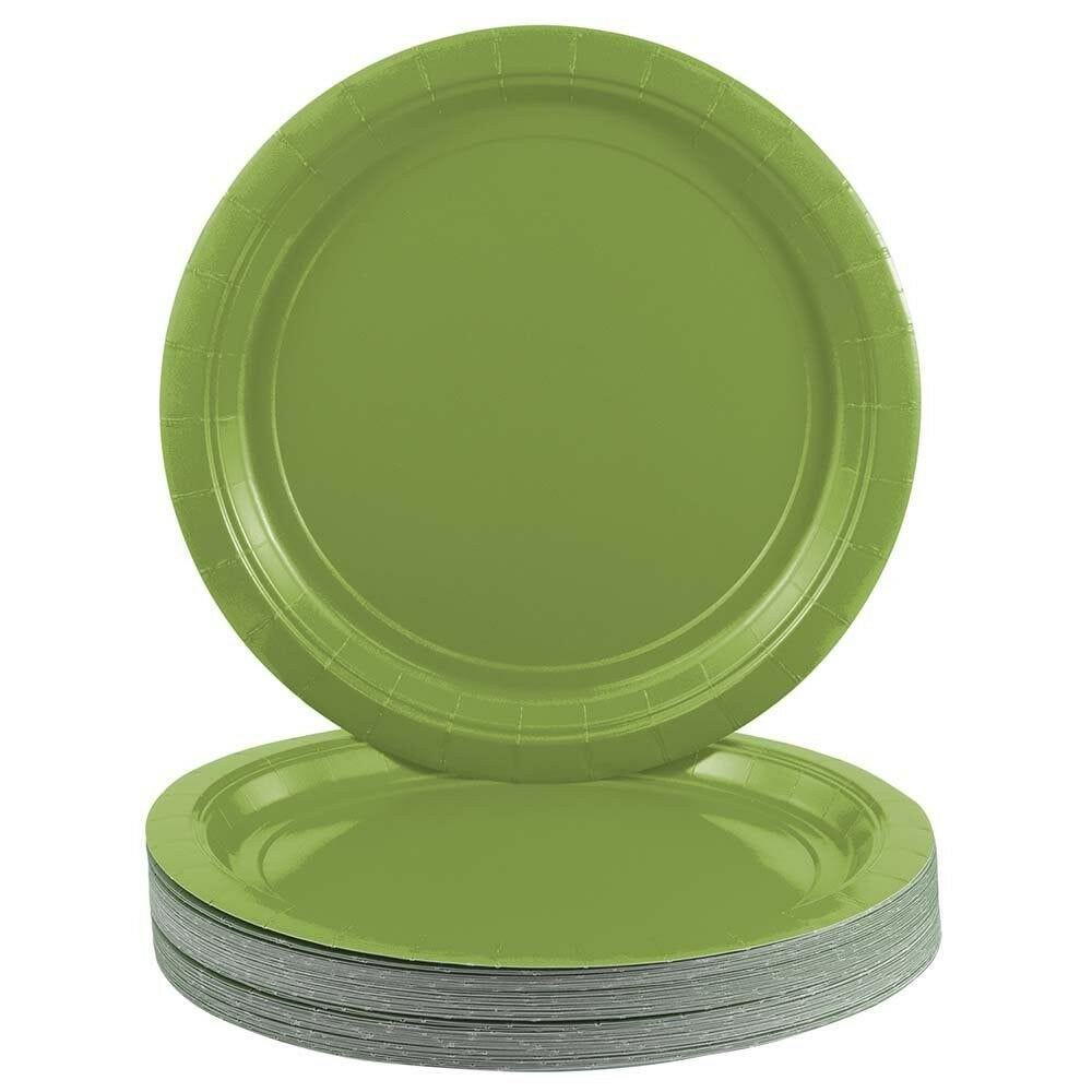 JAM PAPER Round Paper Party Plates, Medium, 9 Inch, Lime Green, 50/pack MPN:9255PPLG