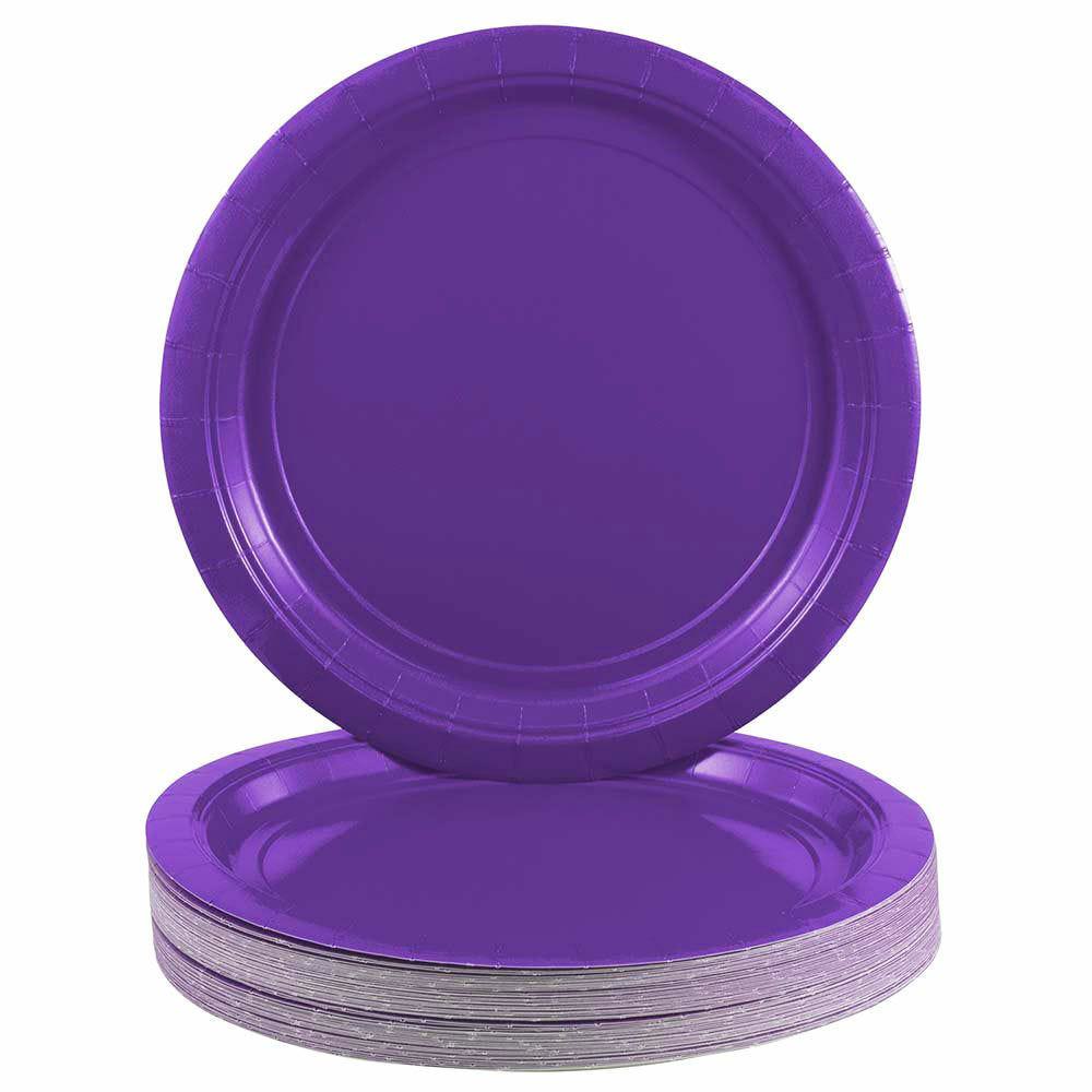 JAM PAPER Round Paper Party Plates, Medium, 9 Inch, Purple, 50/pack MPN:9255PPPU