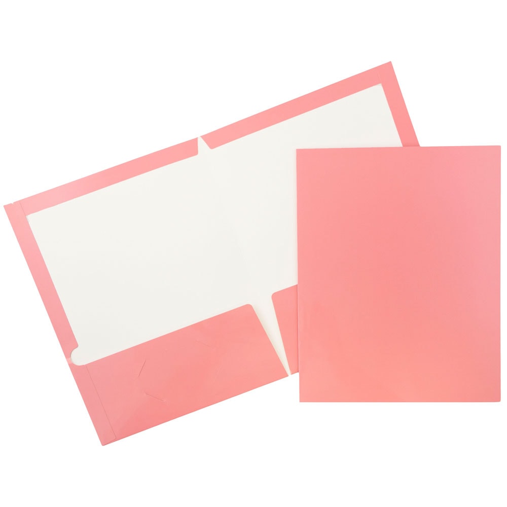JAM Paper Glossy 2-Pocket Presentation Folders, Baby Pink, Pack of 6 MPN:31225348U