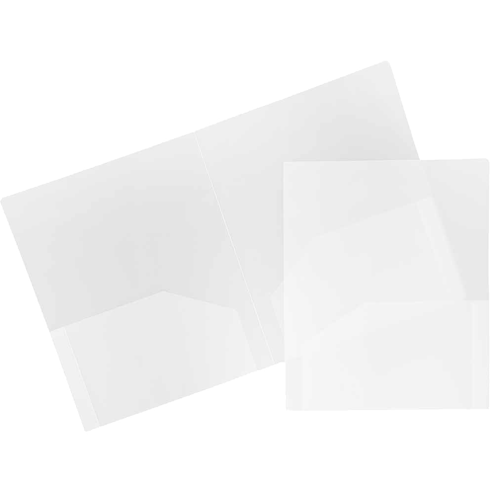 JAM Paper Heavy-Duty 2-Pocket Plastic Presentation Folders, 9in x 12in, Clear, Pack Of 6 MPN:3383HCLD