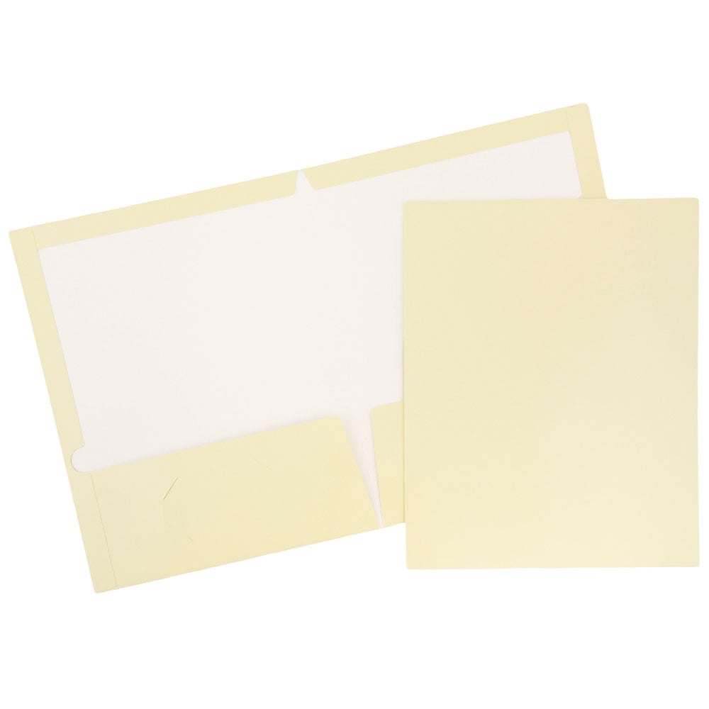 JAM Paper Glossy 2-Pocket Presentation Folders, Ivory, Pack Of 6 MPN:385GIVA