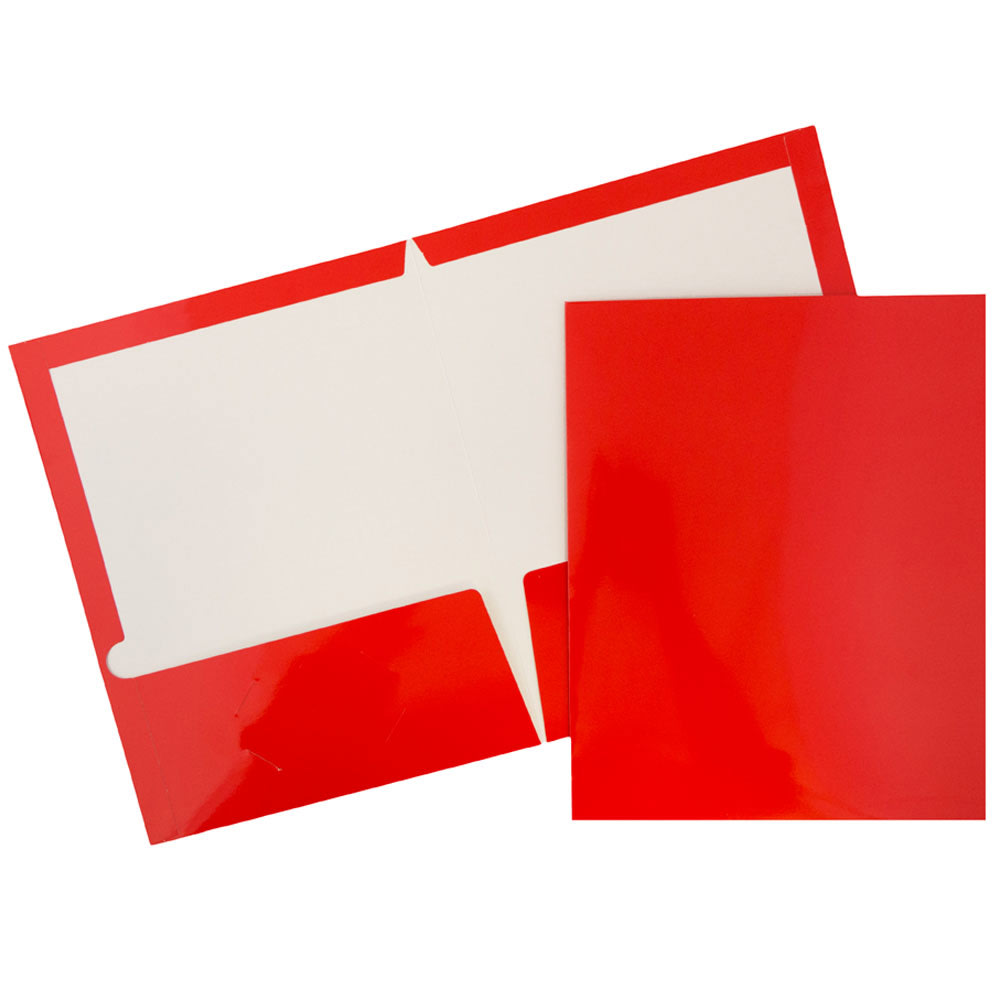 JAM Paper Glossy 2-Pocket Presentation Folders, Red, Pack of 6 MPN:385GREA