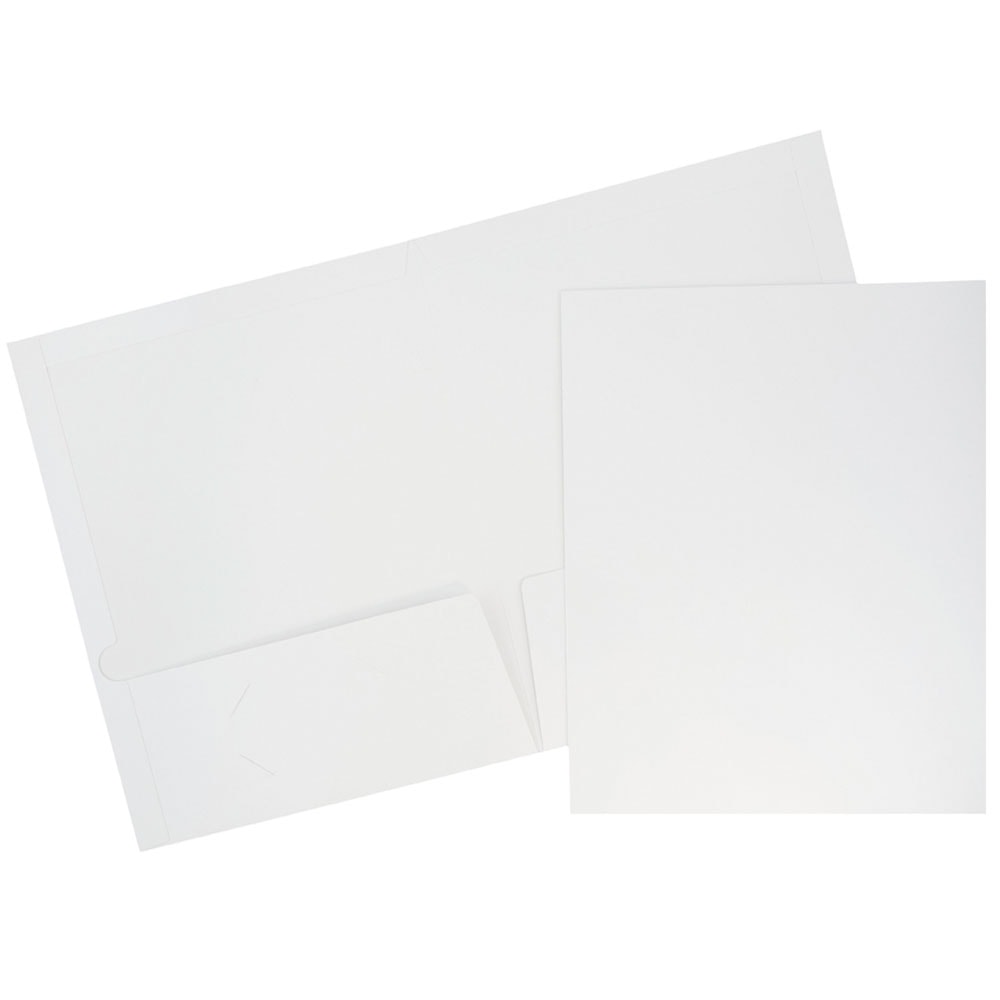 JAM Paper Glossy 2-Pocket Presentation Folders, White, Pack of 6 MPN:385GWHA