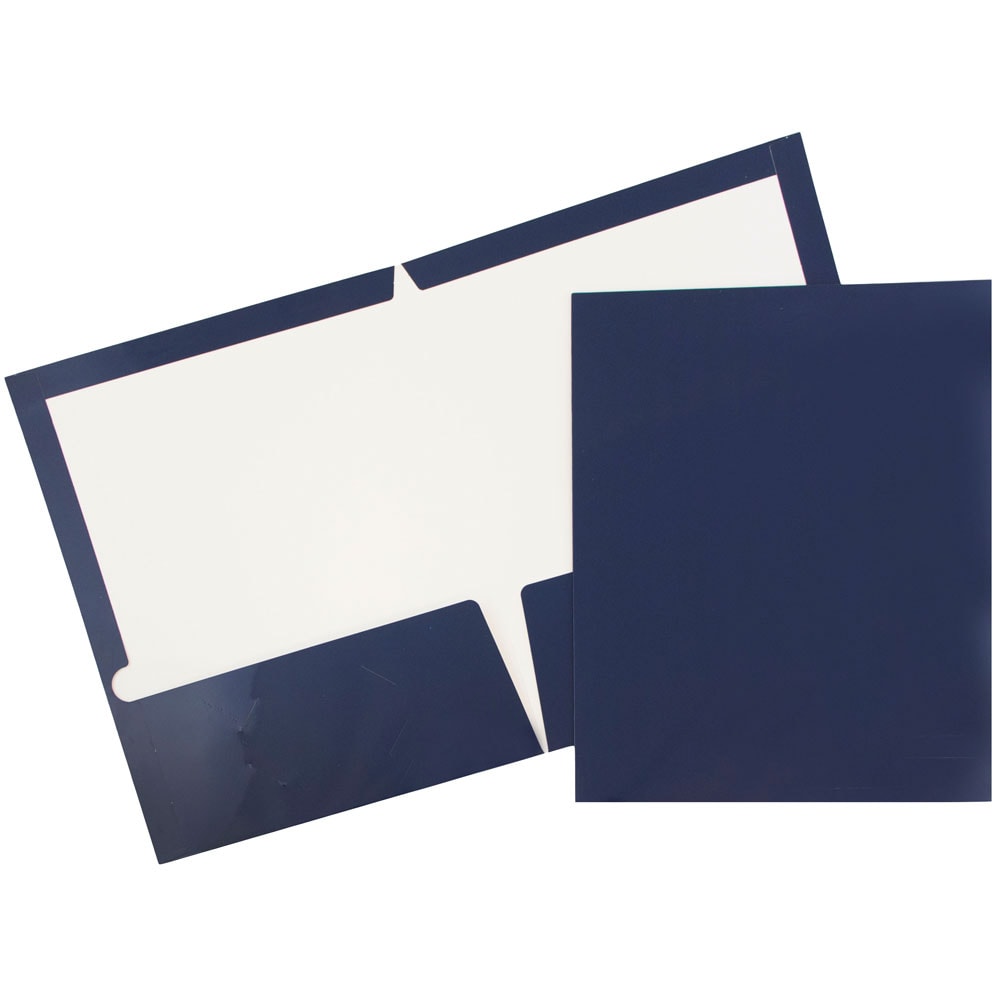 JAM Paper Glossy 2-Pocket Presentation Folders, Navy Blue, Pack of 6 MPN:5042523D