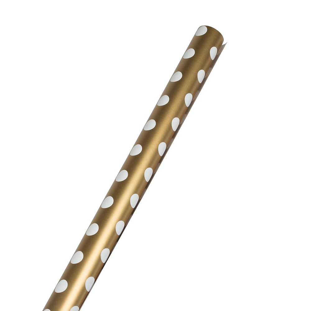 JAM Paper Wrapping Paper, 25 Sq Ft, Gold & White MPN:165D25GOOD