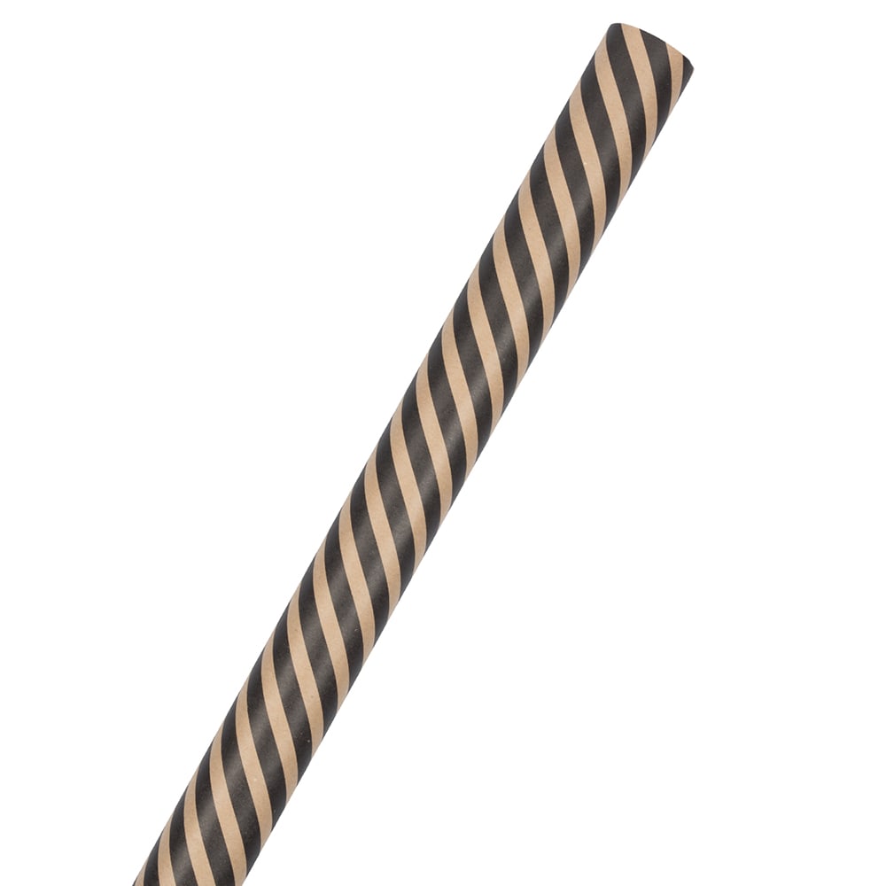 JAM Paper Wrapping Paper, Striped, 25 Sq Ft, Black & Brown Kraft MPN:165KS25BLOD