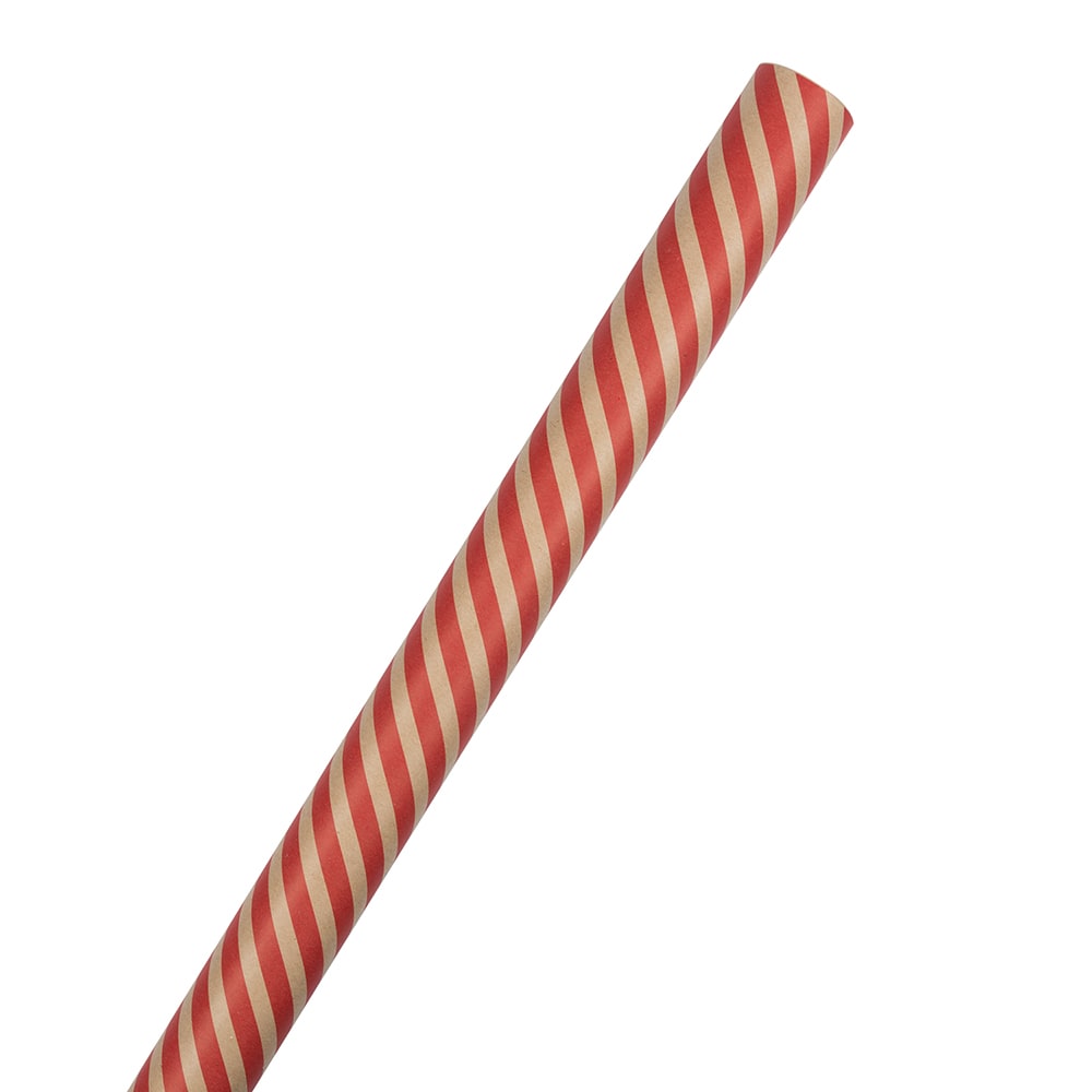 JAM Paper Wrapping Paper, Kraft, 25 Sq Ft, Brown/Red Stripes MPN:165KS25REOD