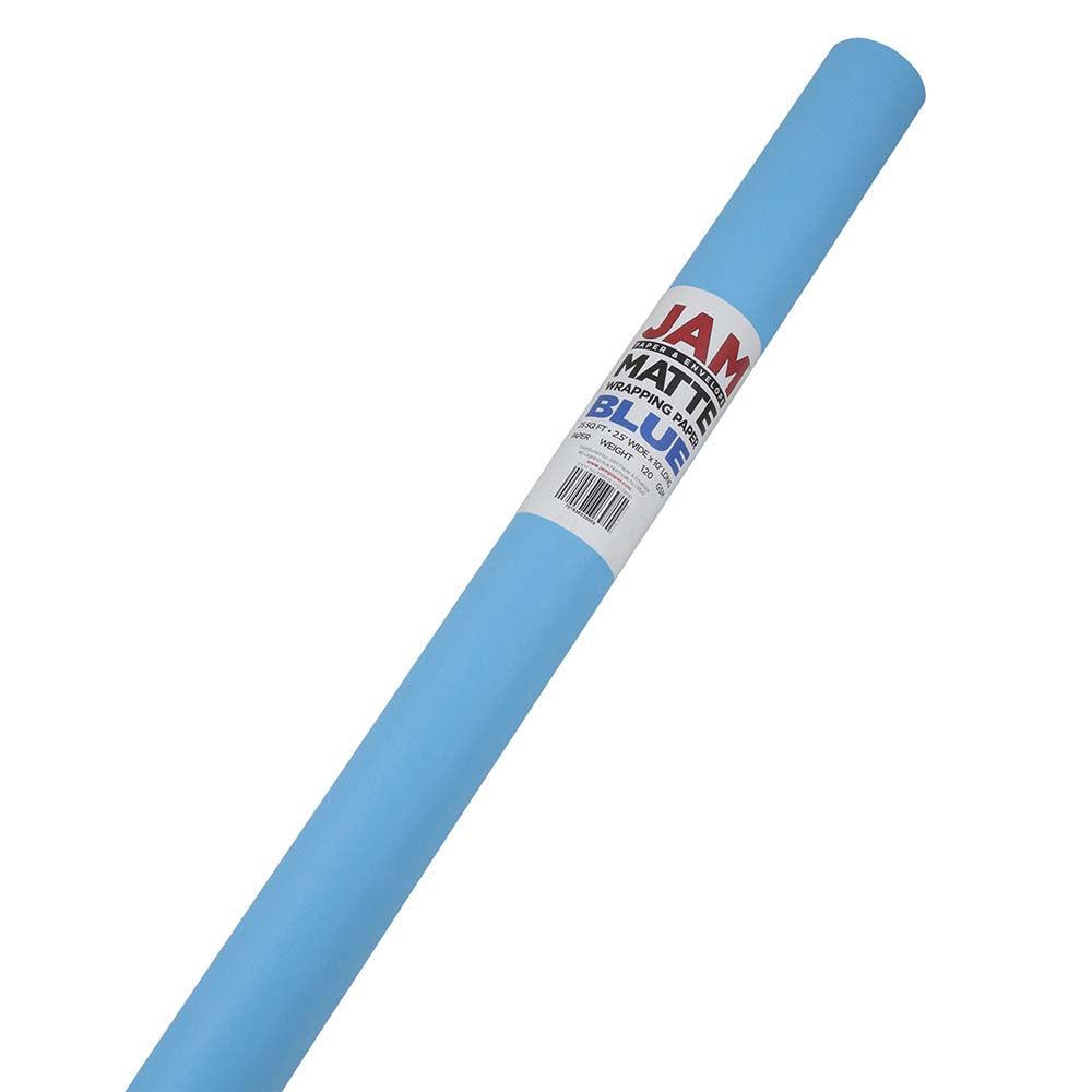 JAM Paper Wrapping Paper, Matte, 25 Sq Ft, Peacock Blue, 170128191OD MPN:170128191OD