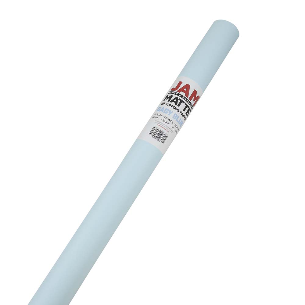 JAM Paper Wrapping Paper, Matte, 25 Sq Ft, Pool Blue MPN:170128192OD