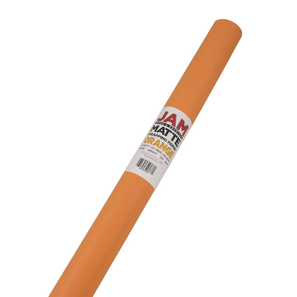 JAM Paper Wrapping Paper, Matte, 25 Sq Ft, Citrus Orange MPN:170131178OD