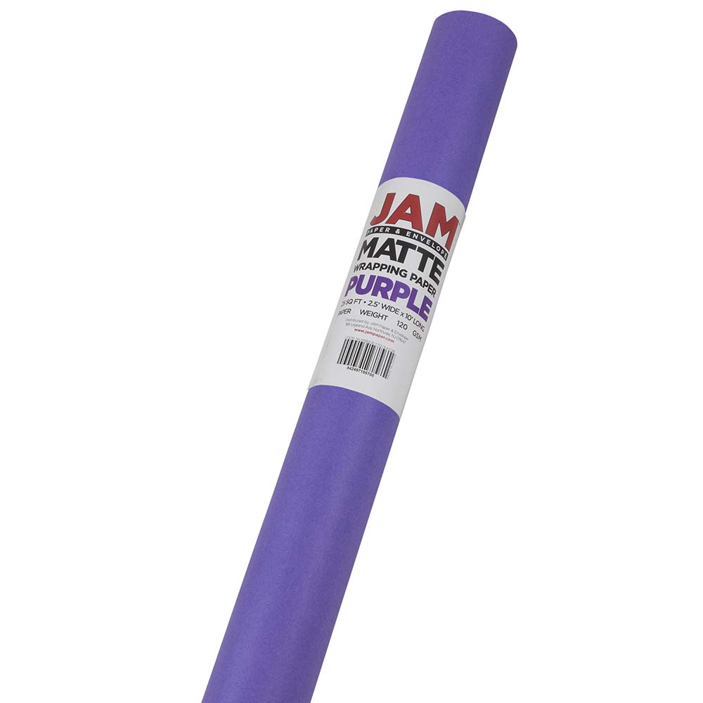 JAM Paper Wrapping Paper, Matte, 25 Sq Ft, Purple MPN:170134226OD