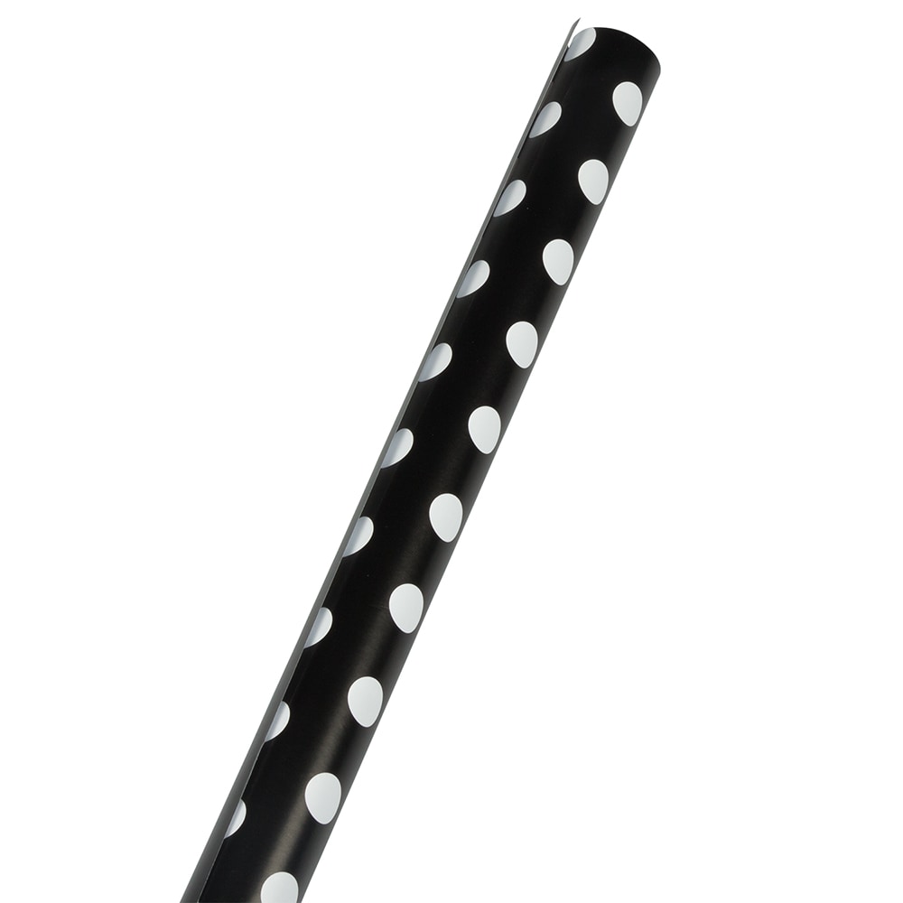 JAM Paper Wrapping Paper, Polka Dot, 25 Sq Ft, Black & White MPN:2226416992OD