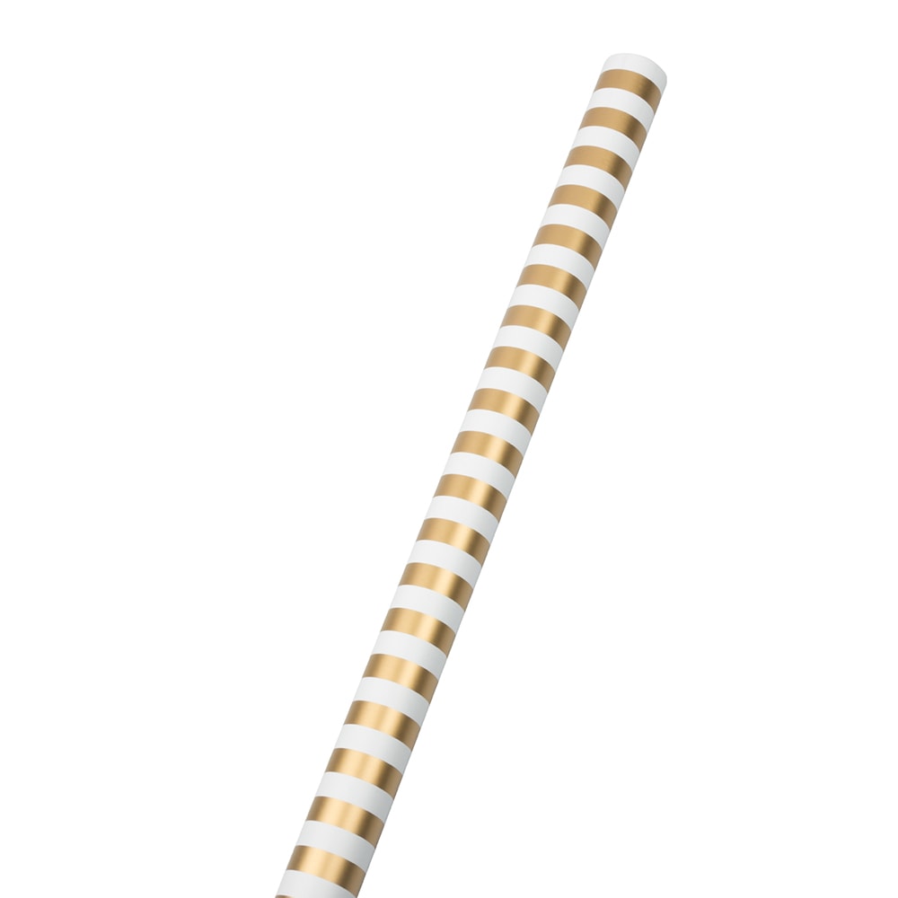 JAM Paper Wrapping Paper, Striped, 25 Sq Ft, Gold & White MPN:2226517001OD