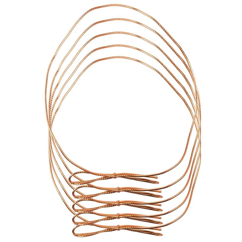 JAM Paper Medium Elastic Gift Wrap String Ties, 16in, Copper, Pack Of 5 Ties MPN:6564982