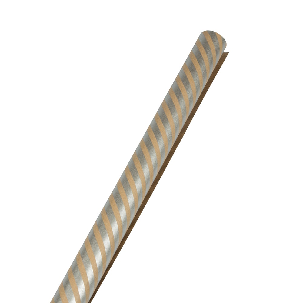 JAM Paper Wrapping Paper, Kraft, 25 Sq Ft, Kraft Brown & Silver MPN:77432222OD
