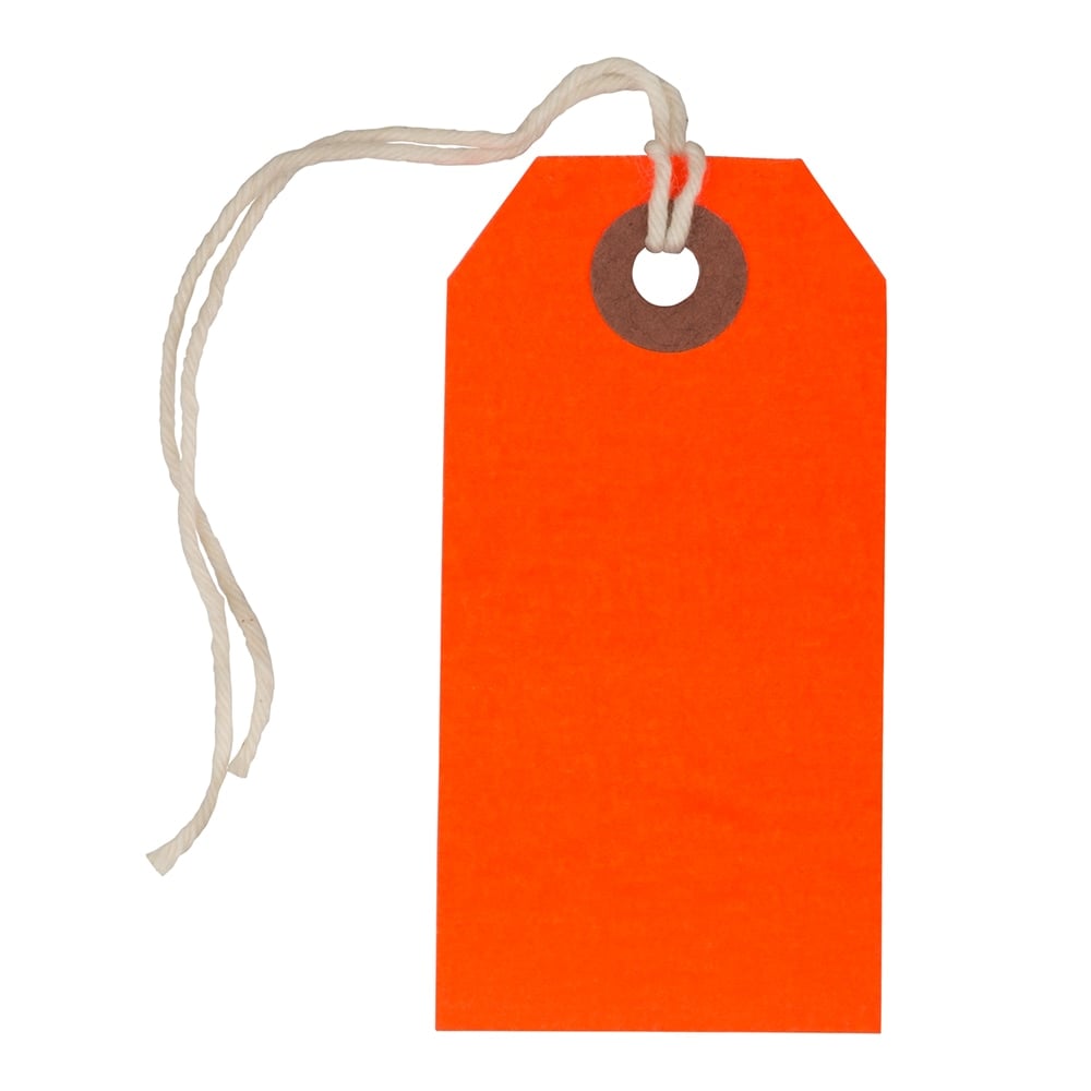 JAM Paper Small Gift Tags, 3-1/4in x 1-9/16in, Neon Red, Pack Of 10 Tags MPN:91931043A