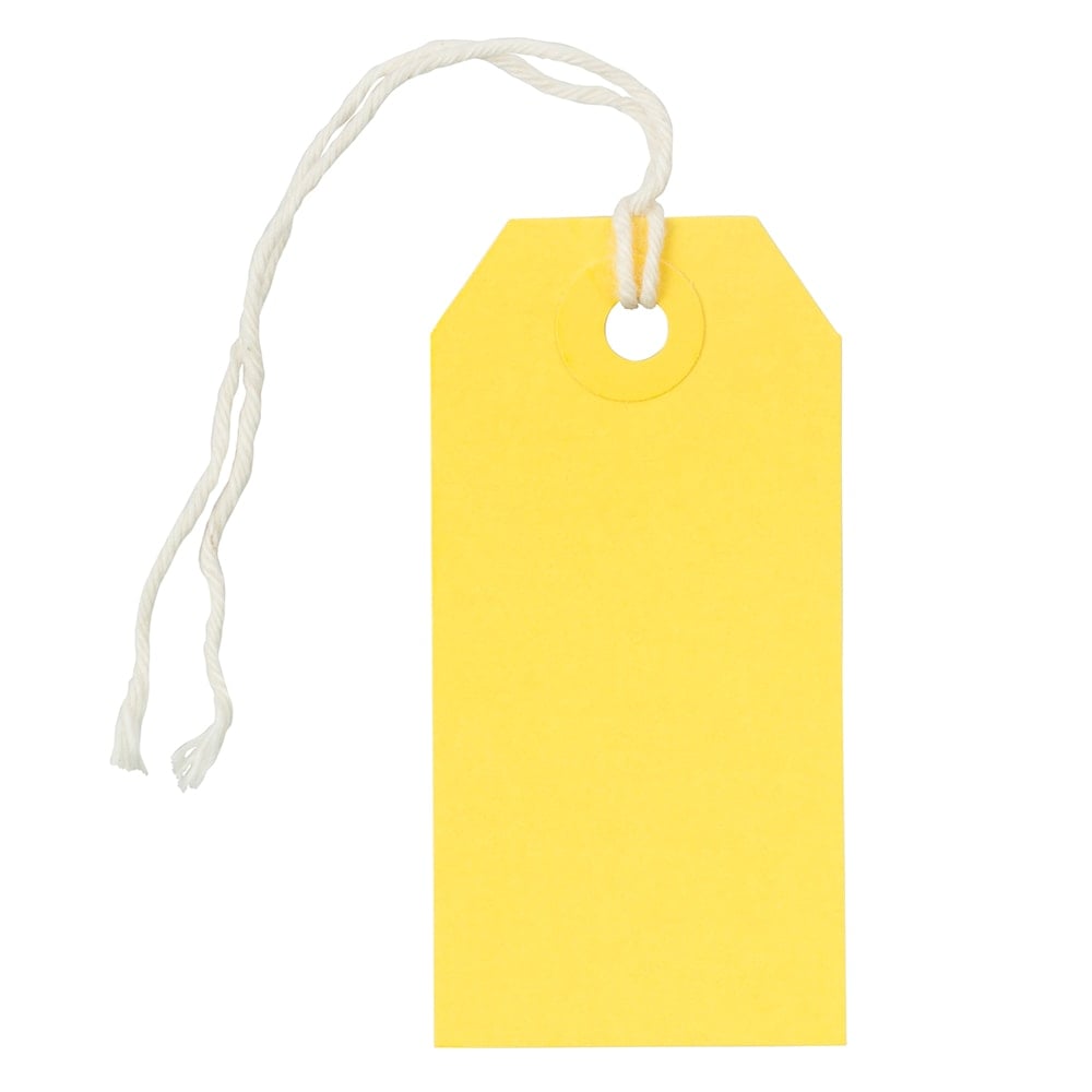 JAM Paper Small Gift Tags, 3-1/4in x 1-9/16in, Yellow, Pack Of 10 Tags MPN:91931055A