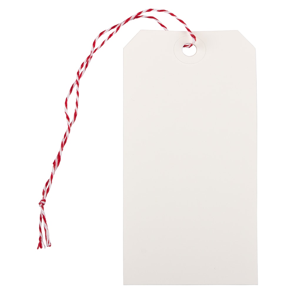 JAM Paper Medium Gift Tags, 4-3/4in x 2-3/8in, White/Red, Pack Of 10 Tags MPN:91932670A