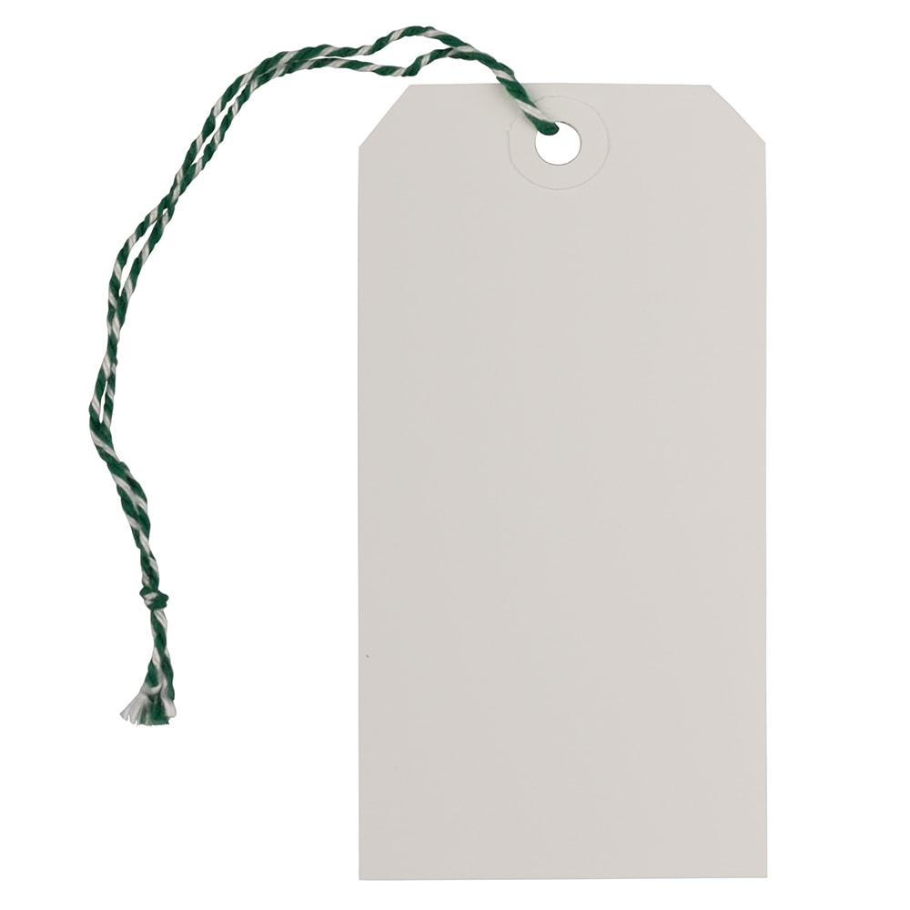JAM Paper Medium Gift Tags, 4-3/4in x 2-3/8in, White/Green, Pack Of 10 Tags MPN:91932671A