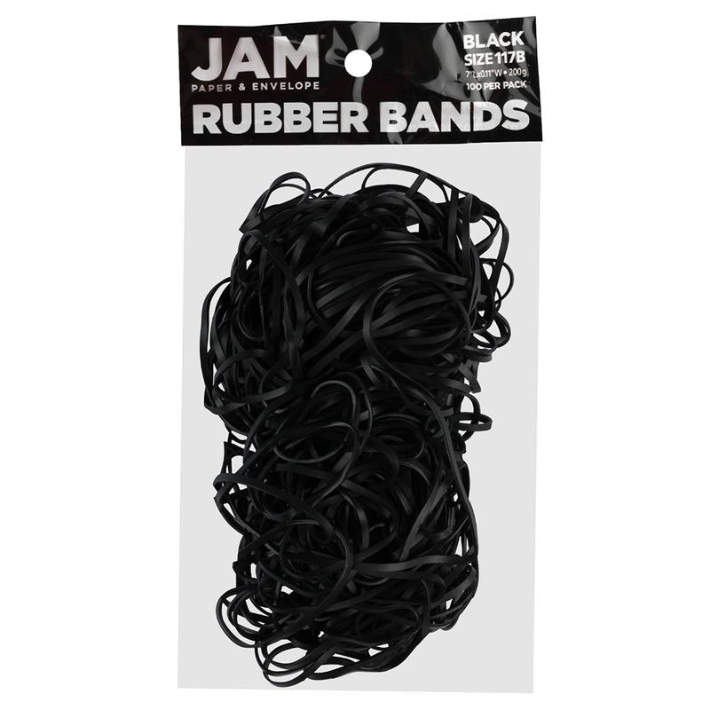 JAM Paper Rubber Bands, Black, Size 117B, Pack Of 100 Rubber Bands MPN:333117RBBLOD