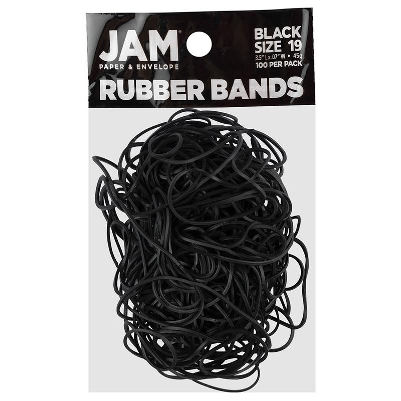 JAM Paper Rubber Bands, Black, Size 19, Pack Of 100 Rubber Bands MPN:33319RBBLOD