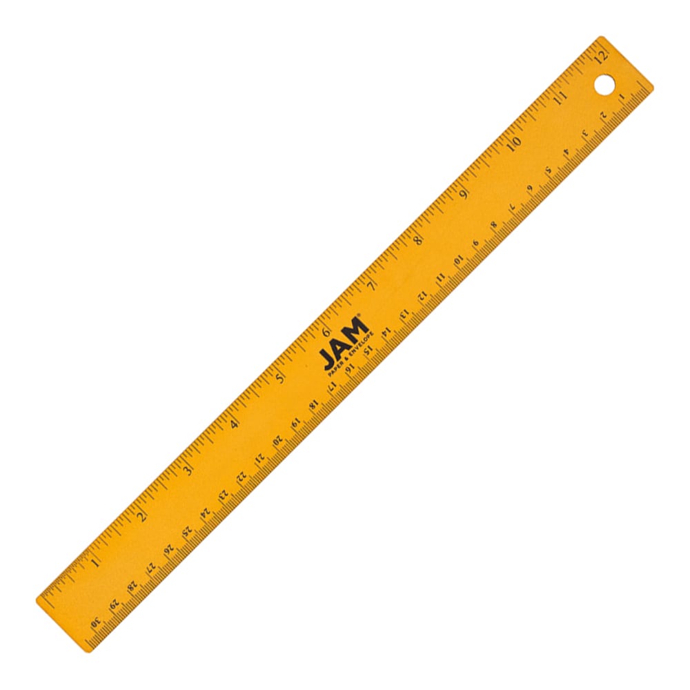 JAM Paper Non-Skid Stainless-Steel Ruler, 12in, Gold MPN:347M12GOOD