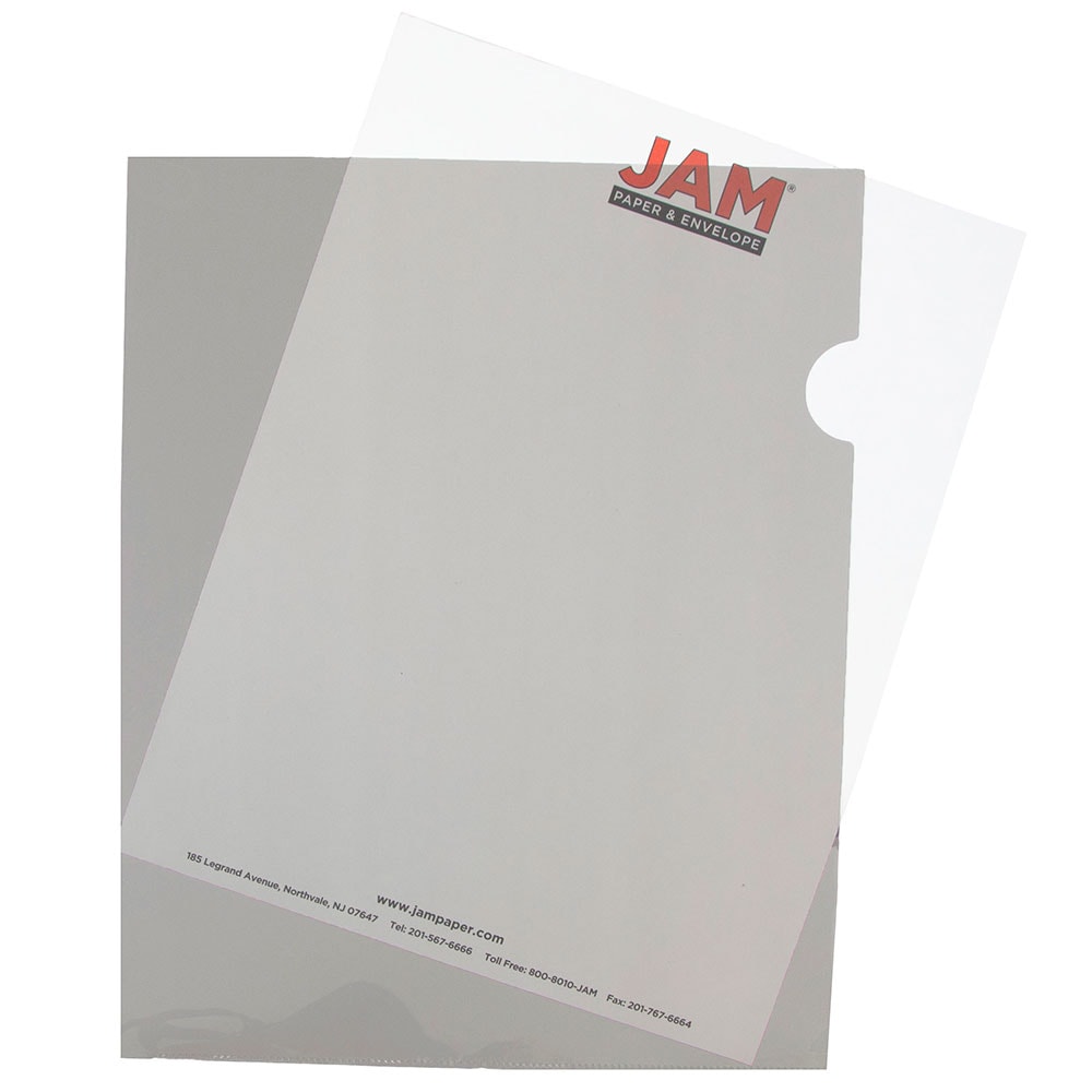 JAM Paper Plastic Sleeves, 9in x 11 1/2in, 1in Capacity, Smoke Gray, Pack Of 12 MPN:2226316990