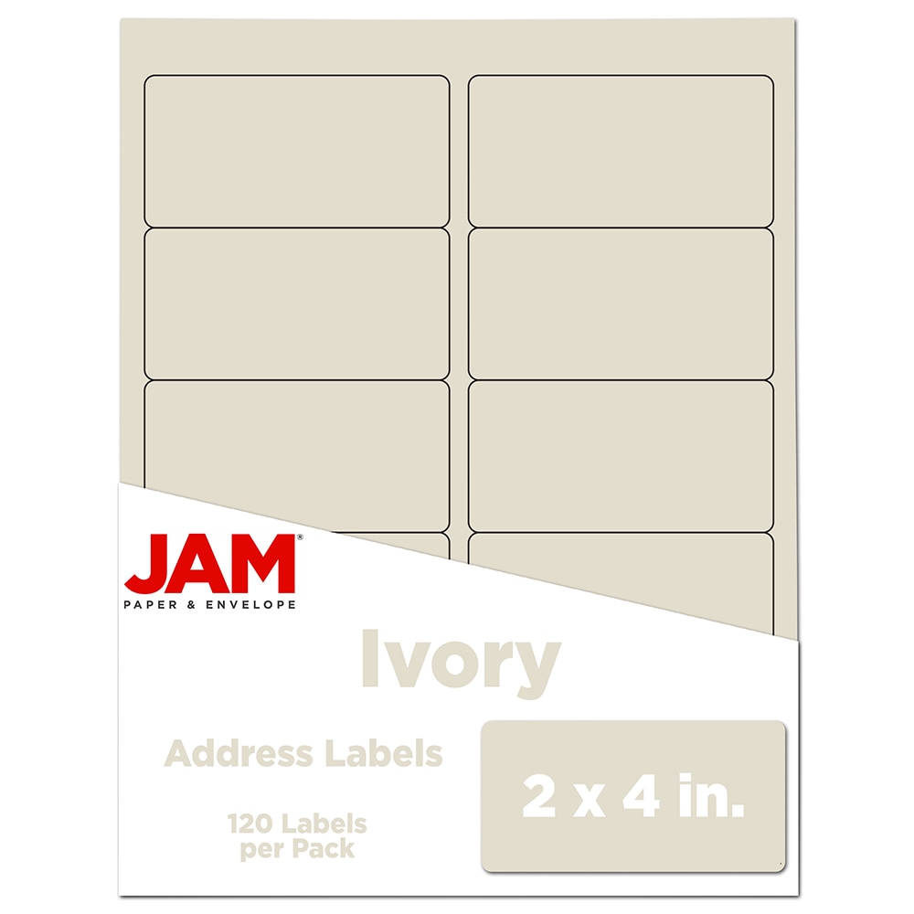 JAM Paper Mailing Address Labels, Rectangle, 2in x 4in, Ivory, Pack Of 120 MPN:17966070