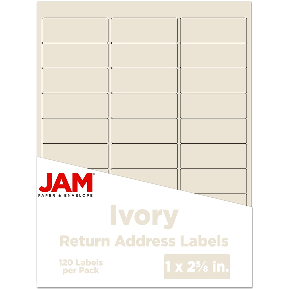 JAM Paper Mailing Address Labels, Rectangle, 2 5/8in x 1in, Ivory, Pack Of 120 MPN:17966071