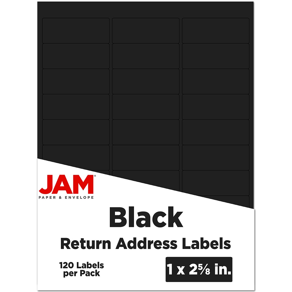 JAM Paper Mailing Address Labels, Rectangle, 2 5/8in x 1in, Black, Pack Of 120 MPN:2273704