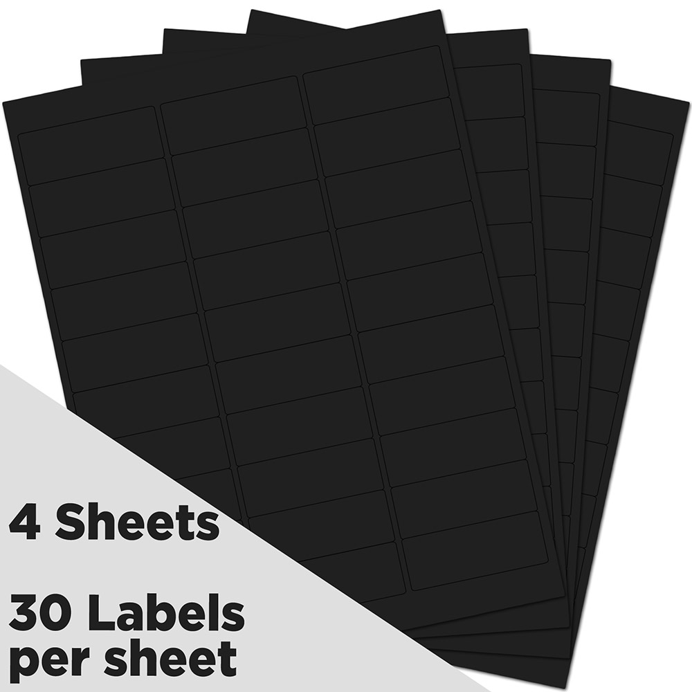JAM Paper Mailing Address Labels, Rectangle, 1in x 2-5/8in, Black, 30 Labels Per Sheet, Pack Of 4 Sheets MPN:302228592