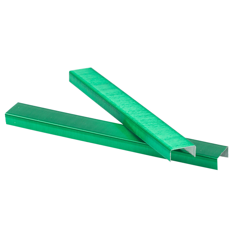 JAM Paper Standard Staples, 1/2in Full Strip, Green, Box Of 5, 000 Staples MPN:335GR