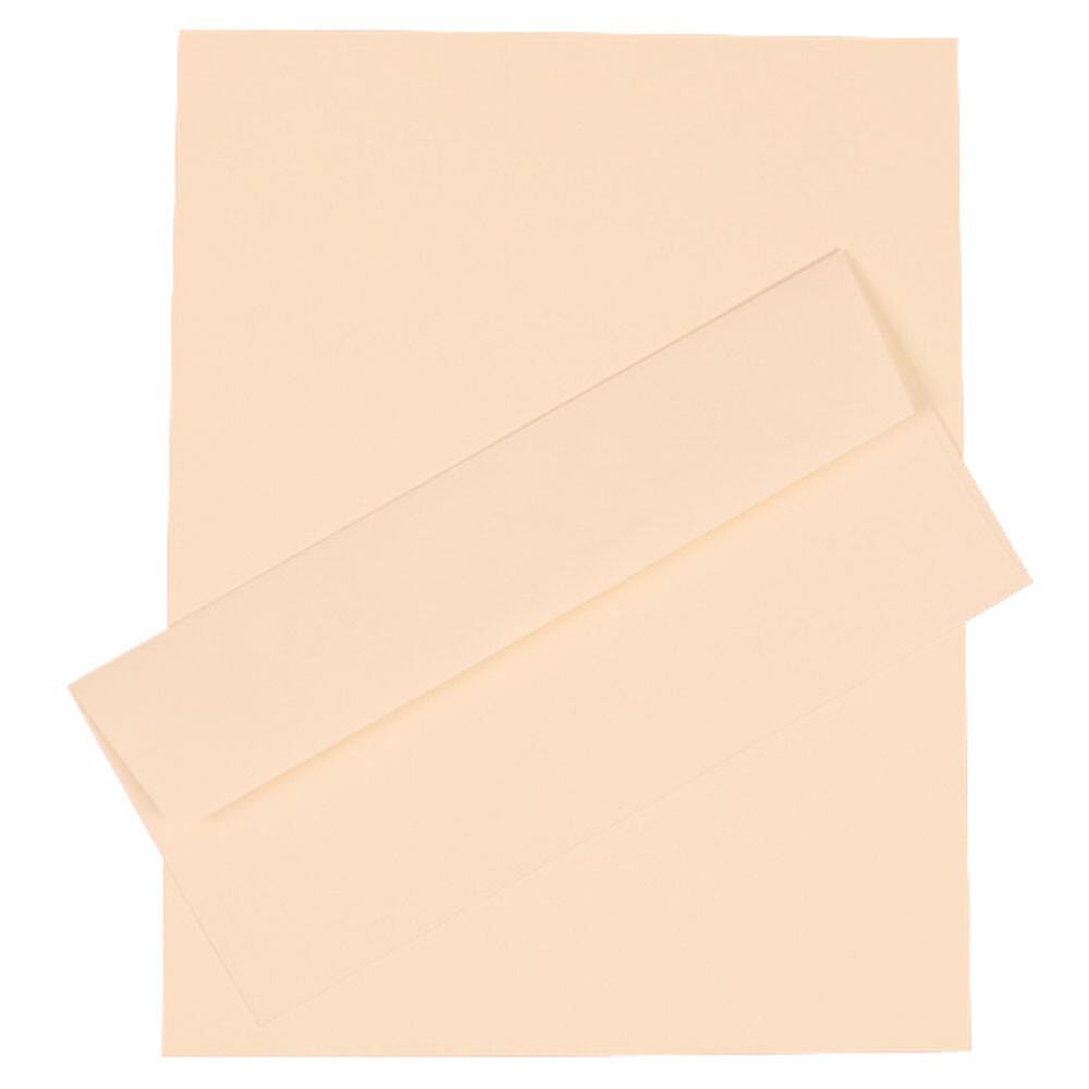 JAM Paper Strathmore Stationery Set, 8 1/2in x 11in, Natural White, Set Of 100 Sheets And 100 Envelopes MPN:303024443