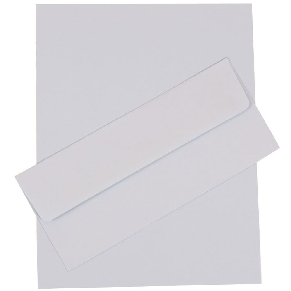 JAM Paper Business Stationery Set, 8 1/2in x 11in, Baby Blue, Set Of 50 Sheets And 50 Envelopes MPN:303024445